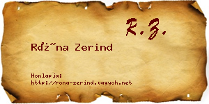 Róna Zerind névjegykártya